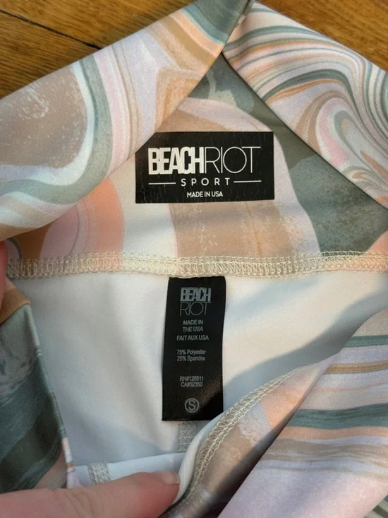 Beach Riot Marble Print Bike Shorts - Pastel Swirl - Picture 3 of 4